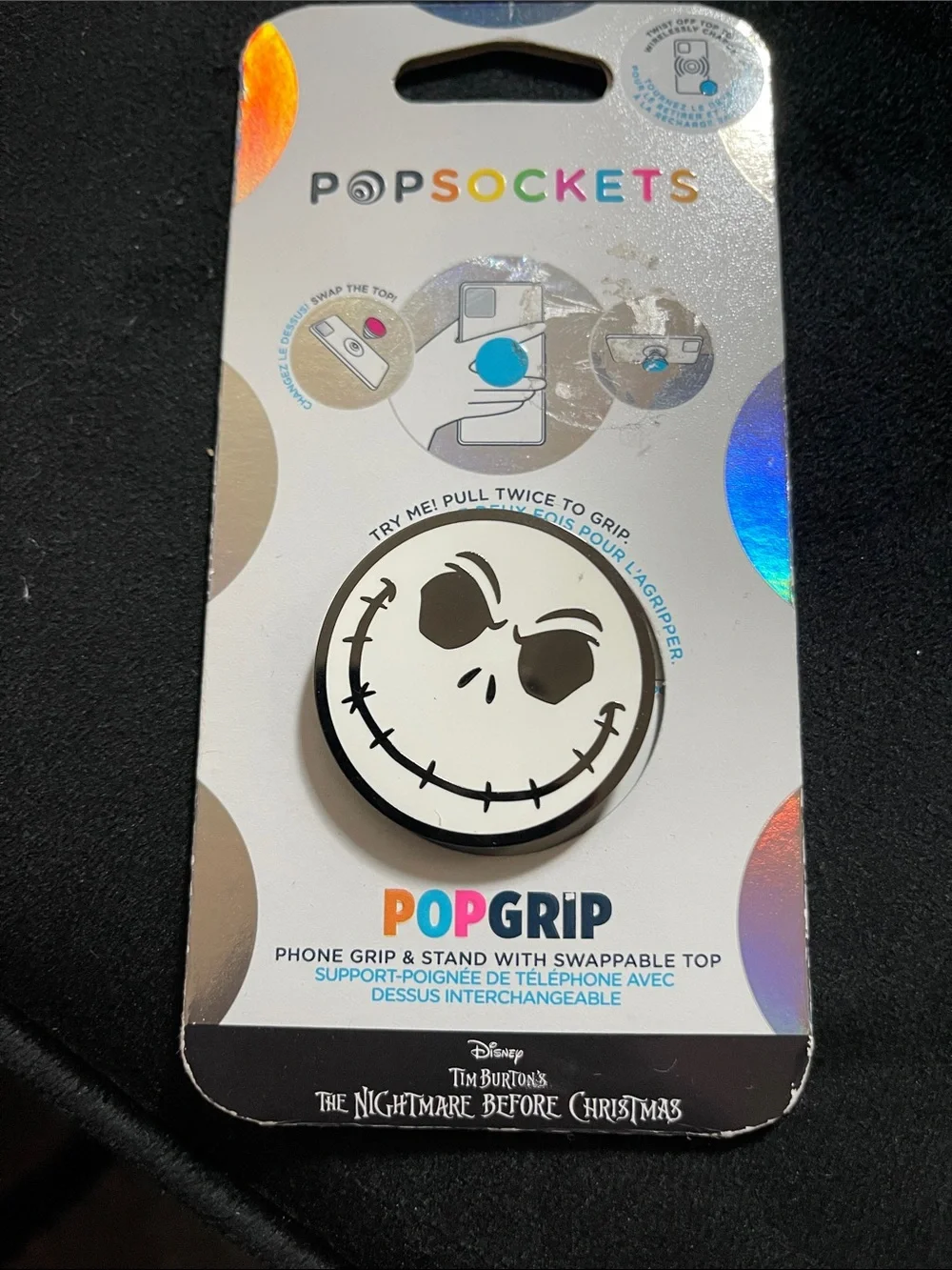 PopSockets POPGRIP Jack Skellington Phone Grip - White & Black